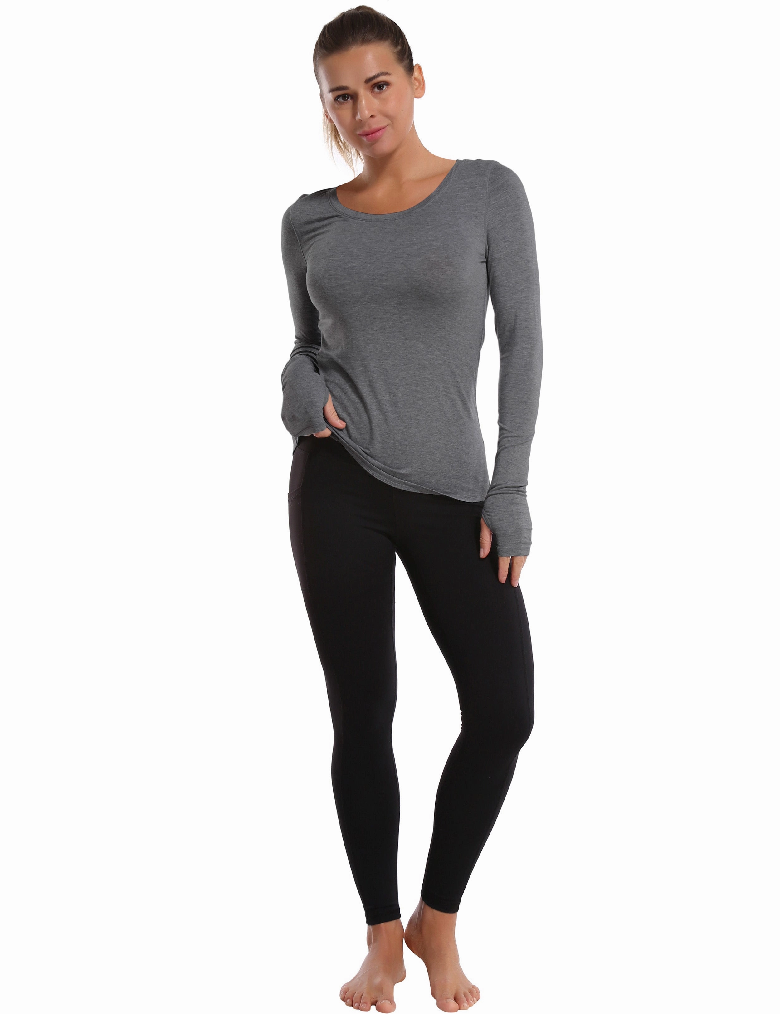 Athlete Long Sleeve Tops heathercharcoal_Tall Size