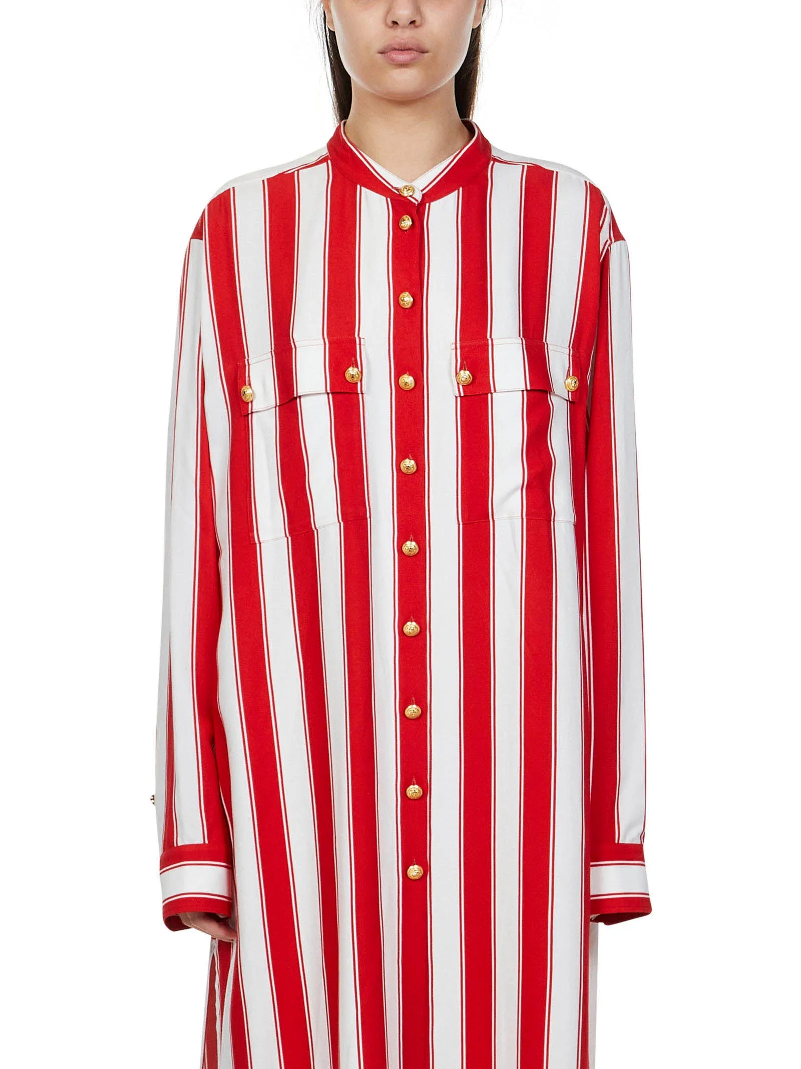 Balmain Striped Long Sleeved Shirt