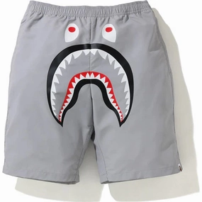 BAPE SHARK BEACH SHORTS MENS GRAY - AUTHENTIC -NEW WITH TAGS