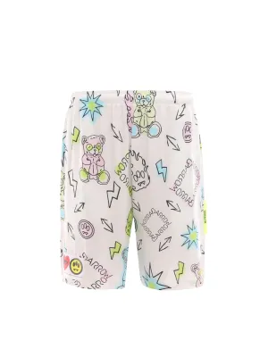 Barrow Logo Patch Printed Bermuda Shorts
