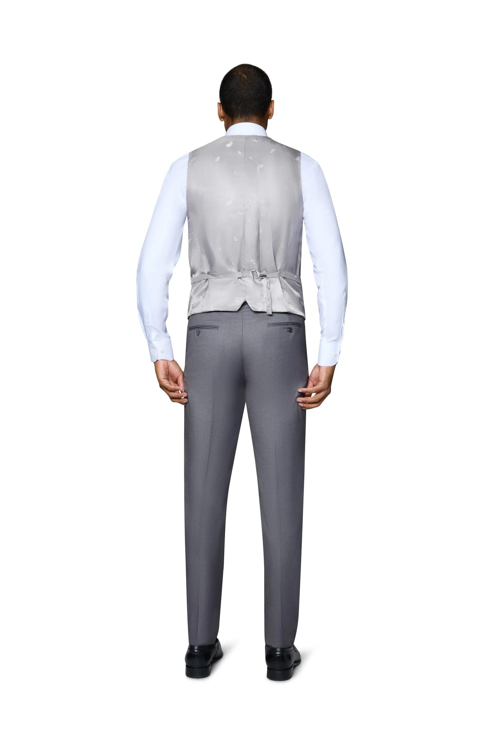 Bergamo Orange Solid Slim Fit Pants - Medium Grey