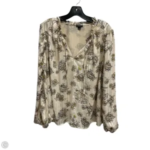 Blouse Long Sleeve By Ann Taylor In Floral Print, Size: Xl