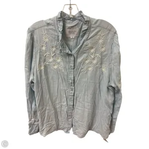 Blouse Long Sleeve By Cma In Blue & Brown, Size: Xl