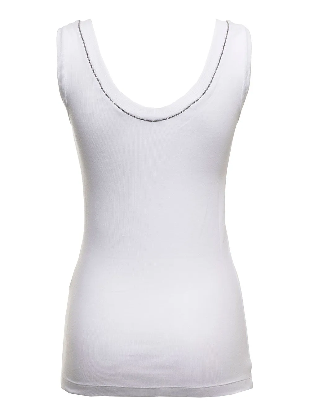 Brunello Cucinelli U-Neck Embellished Tank Top