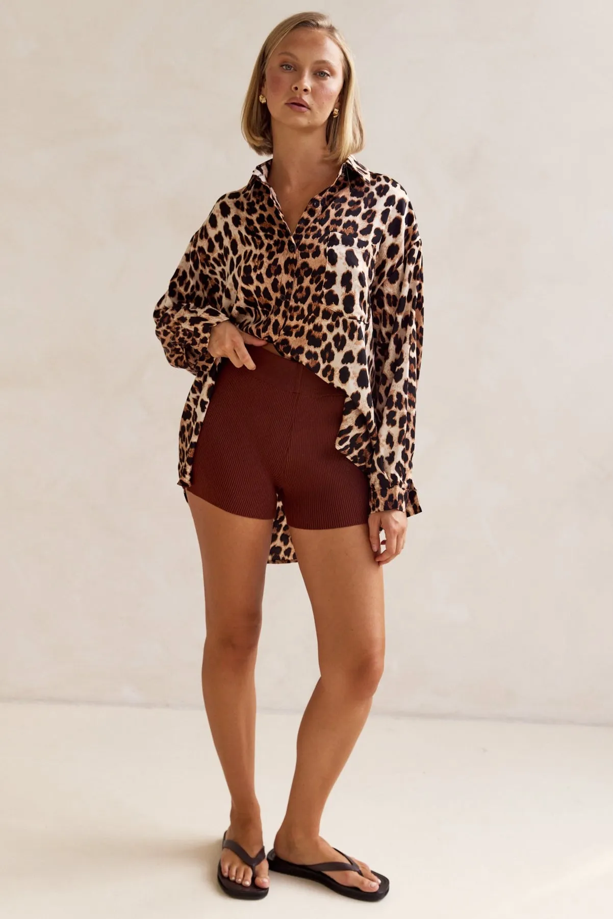 Bumble Knit Shorts (Dark Rust)