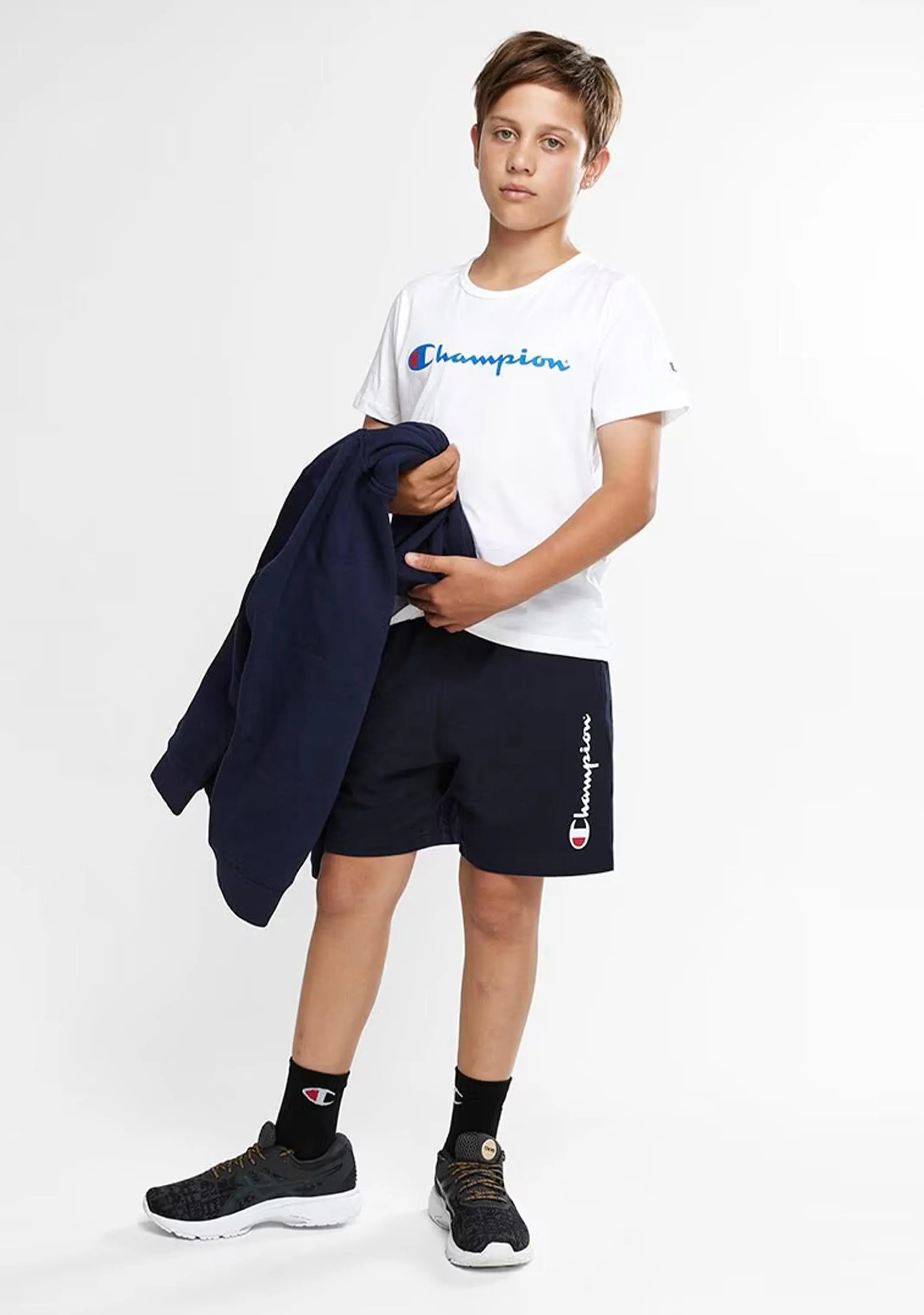 Champion Boys Script Jersey Shorts Navy