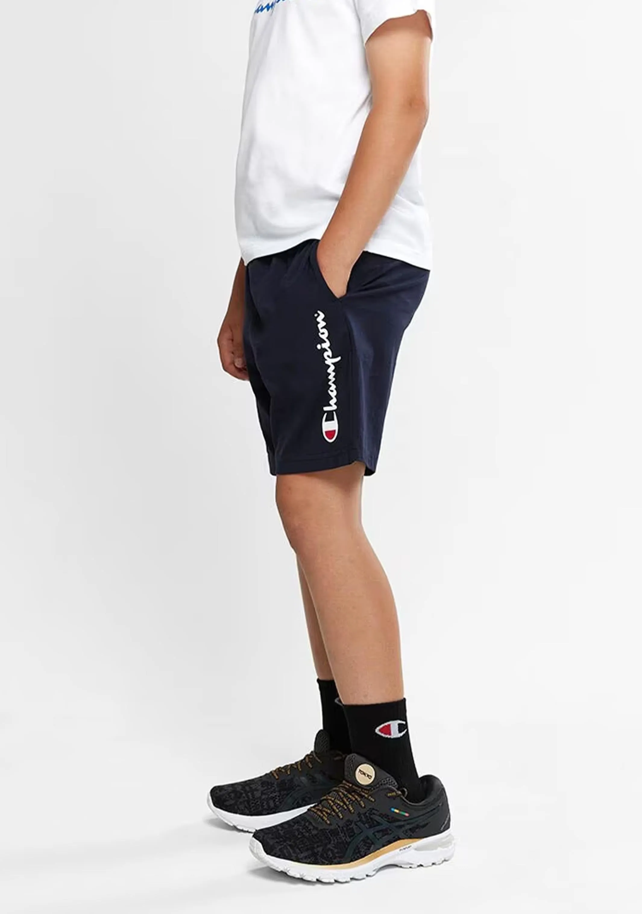 Champion Boys Script Jersey Shorts Navy