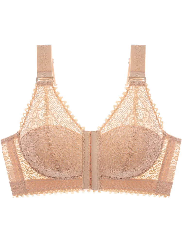 Comfort Front Closure Wire-Free Minimizer Bra and Panty Sets