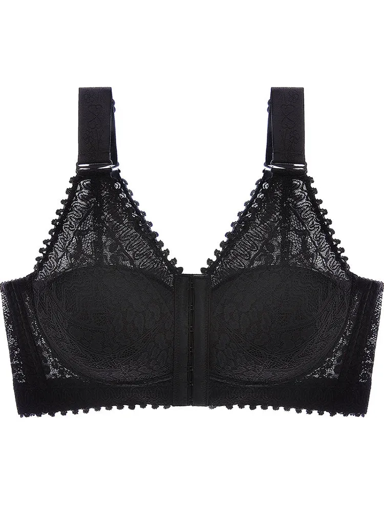 Comfort Front Closure Wire-Free Minimizer Bra and Panty Sets