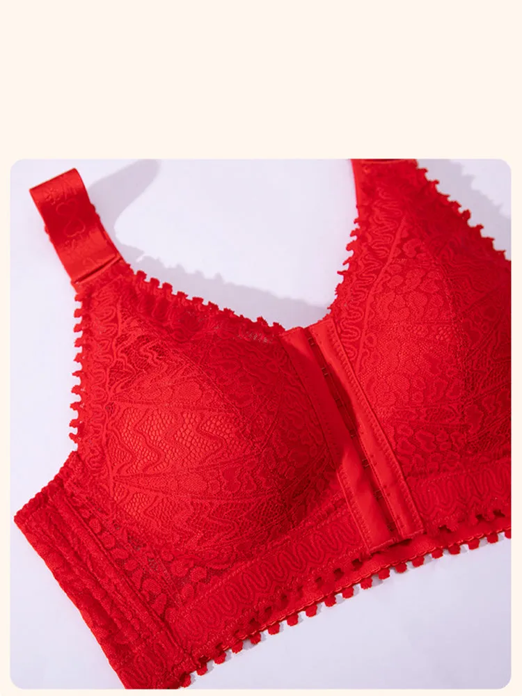 Comfort Front Closure Wire-Free Minimizer Bra and Panty Sets