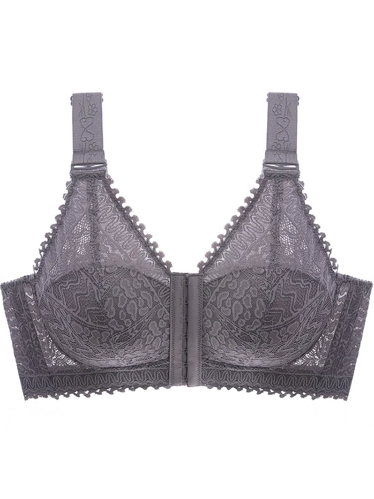 Comfort Front Closure Wire-Free Minimizer Bra and Panty Sets