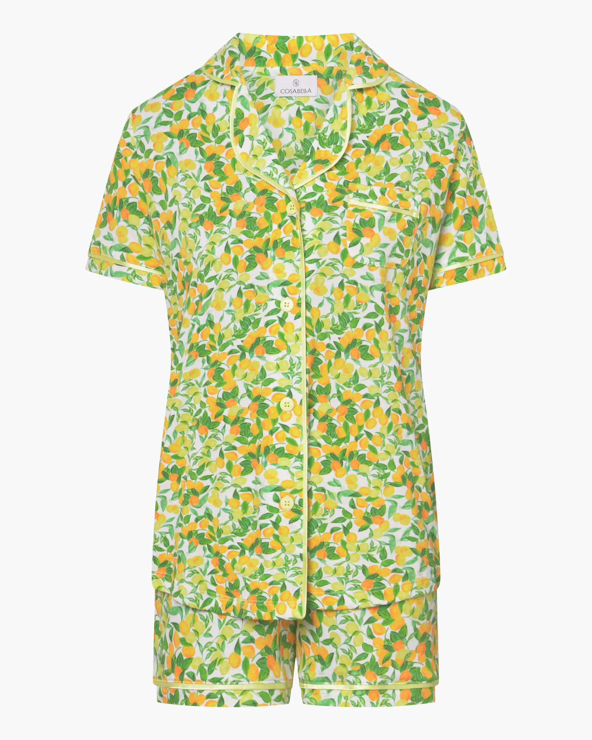 Conjunto De Pijama Con Camisa De Manga Corta Y Pantalones Cortos