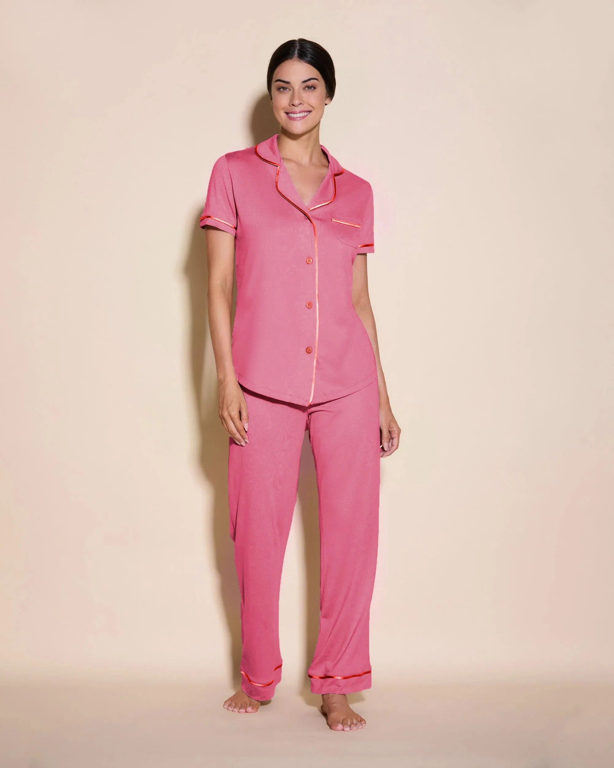 Conjunto De Pijama Con Camisa De Manga Corta Y Pantalones