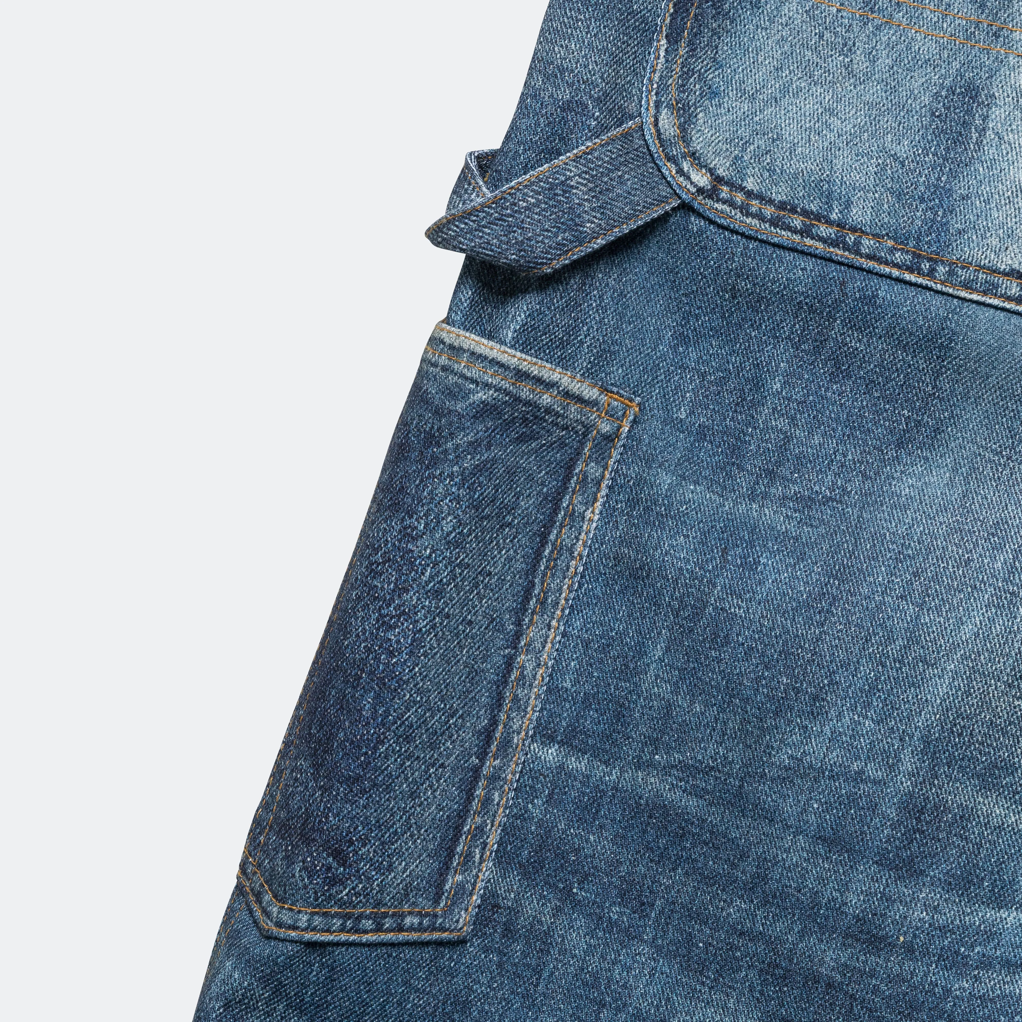 Denim Double Knee Shorts - Blue