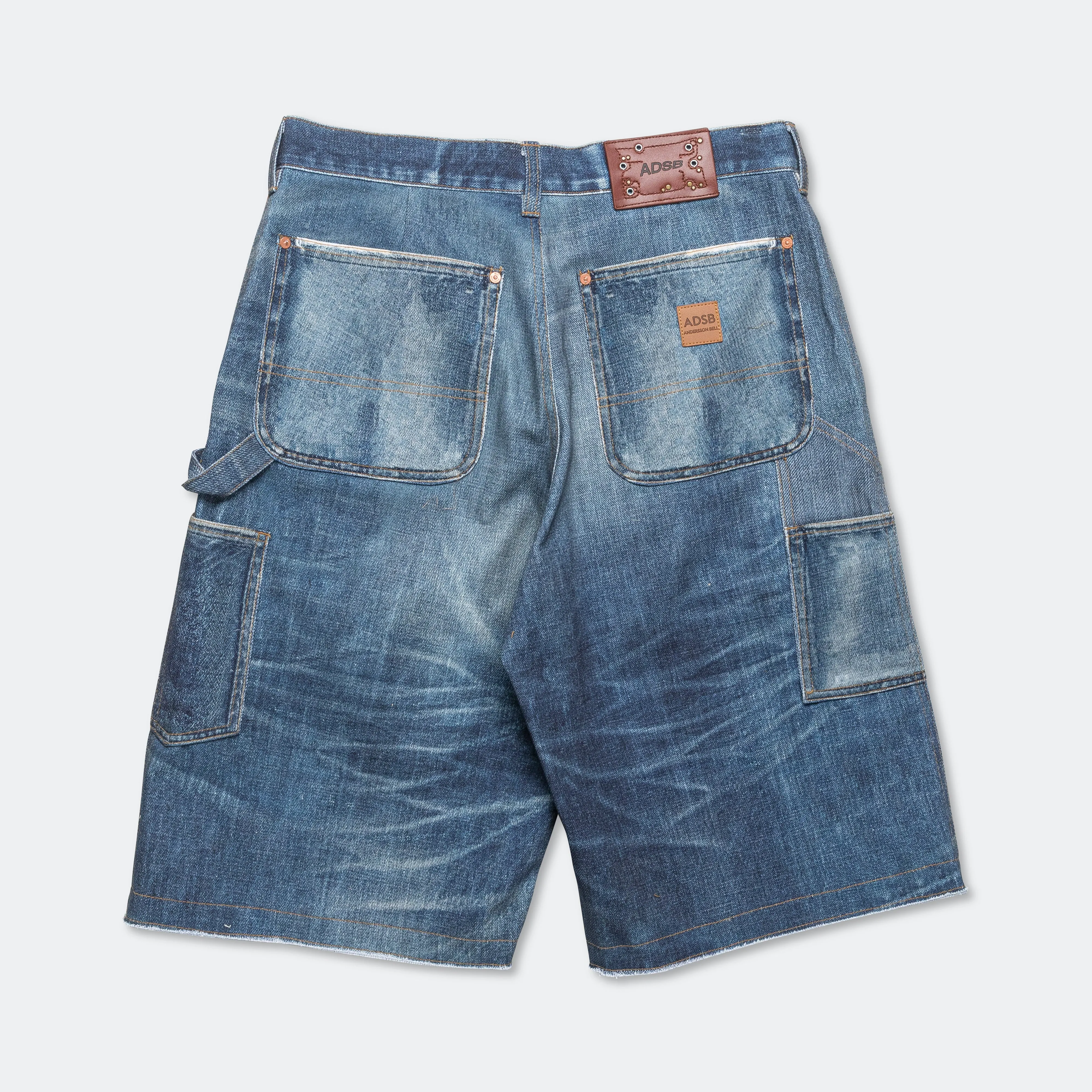 Denim Double Knee Shorts - Blue