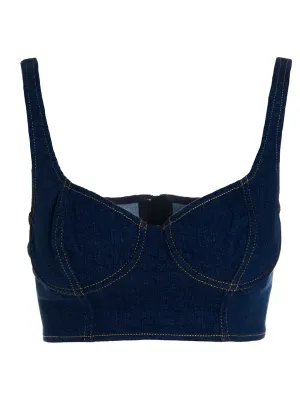 Elisabetta Franchi Denim Crop Top