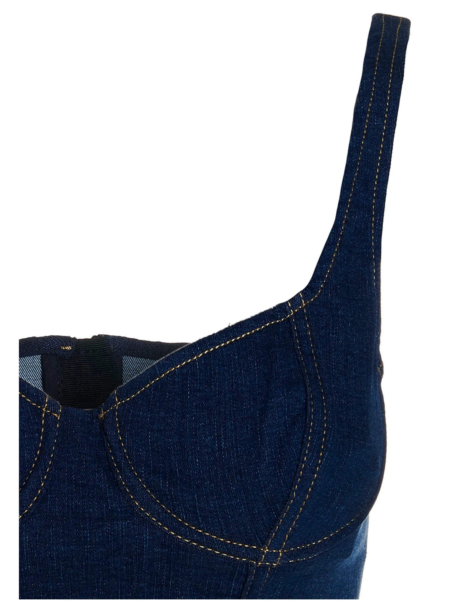 Elisabetta Franchi Denim Crop Top