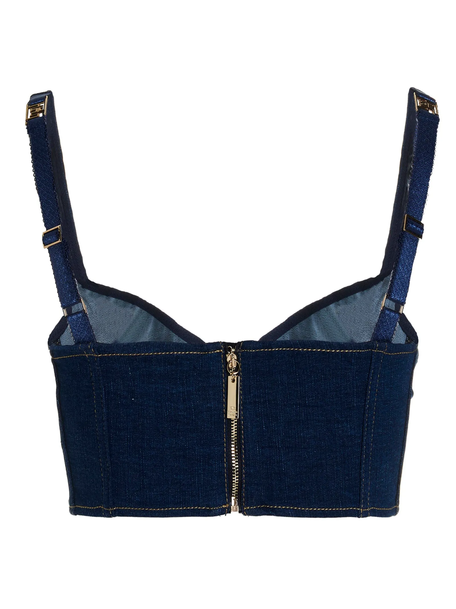 Elisabetta Franchi Denim Crop Top