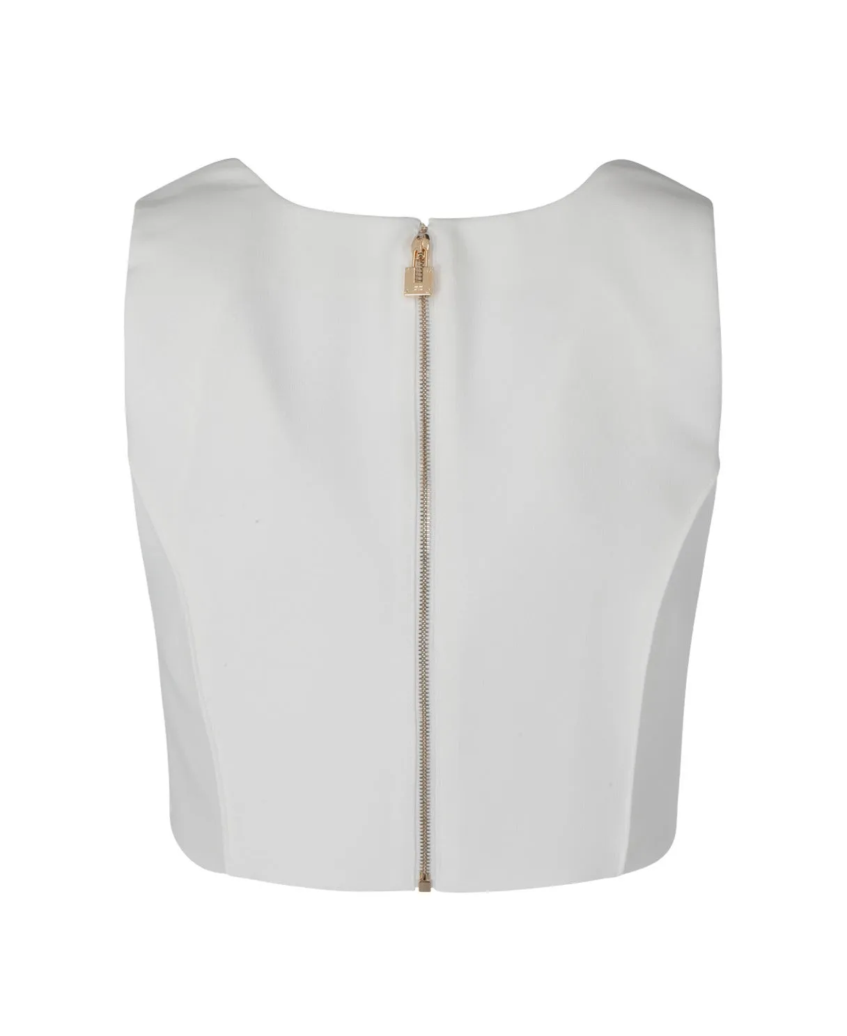 Elisabetta Franchi Panelled Square-Neck Cropped Top