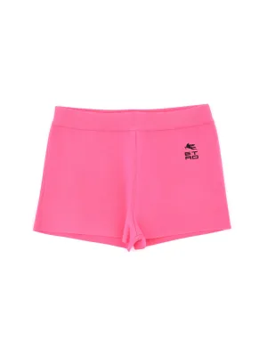Etro Logo Embroidered Stretch Shorts