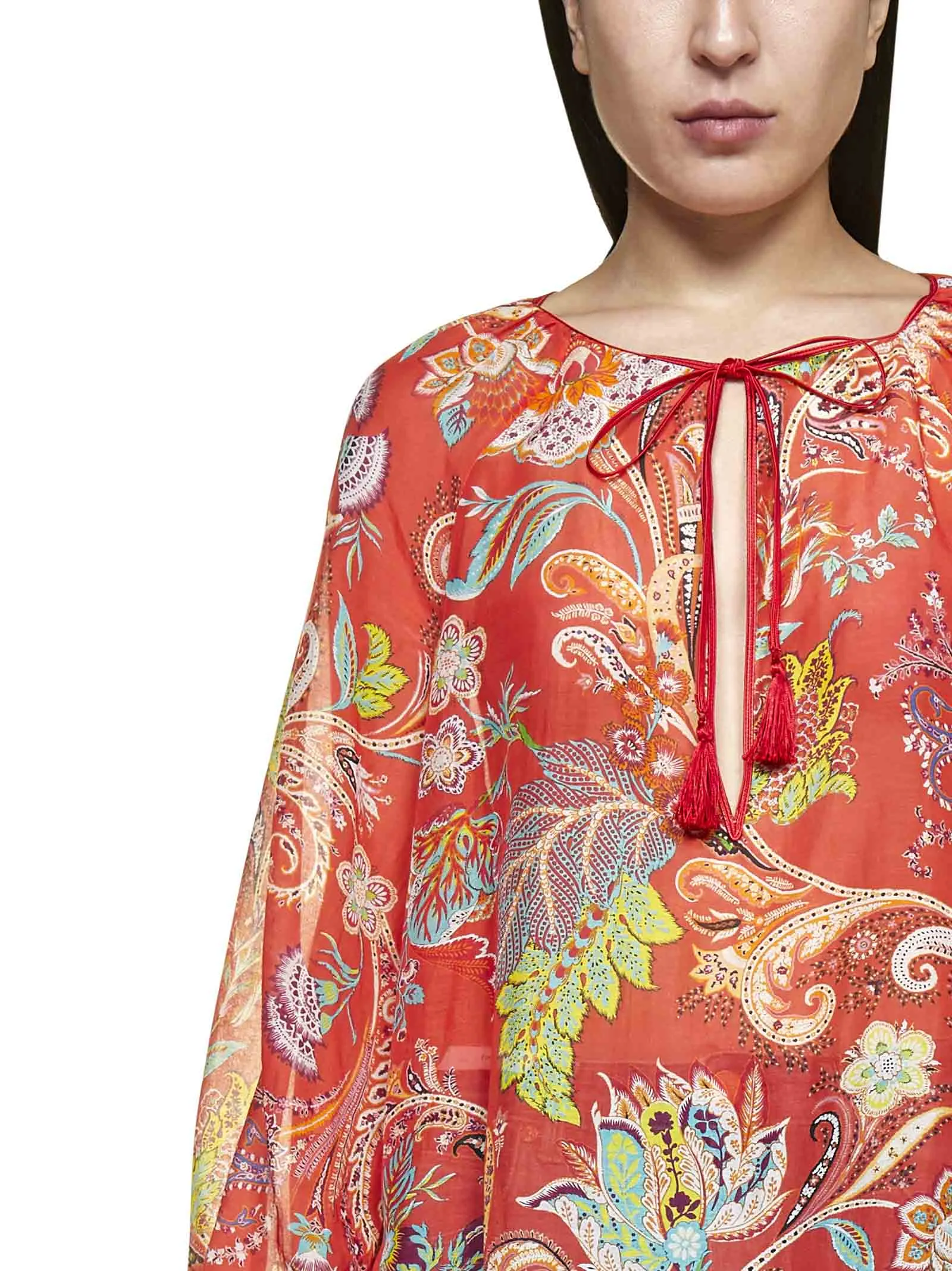 Etro Paisley Print Keyhole Neck Blouse