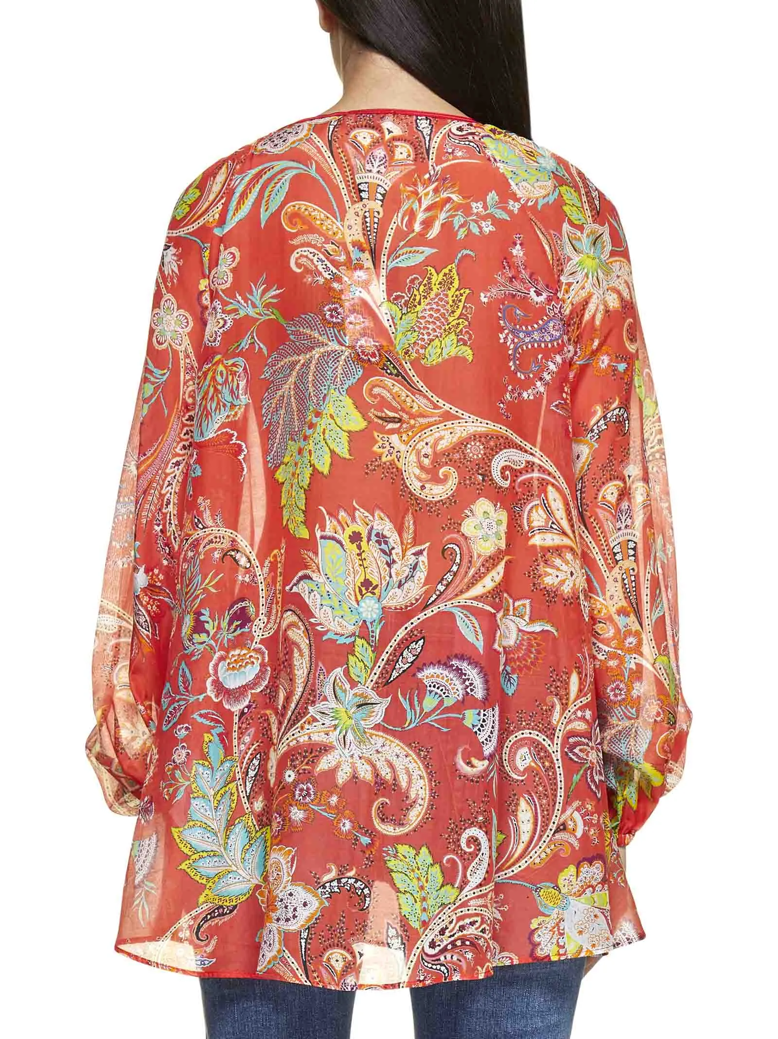 Etro Paisley Print Keyhole Neck Blouse