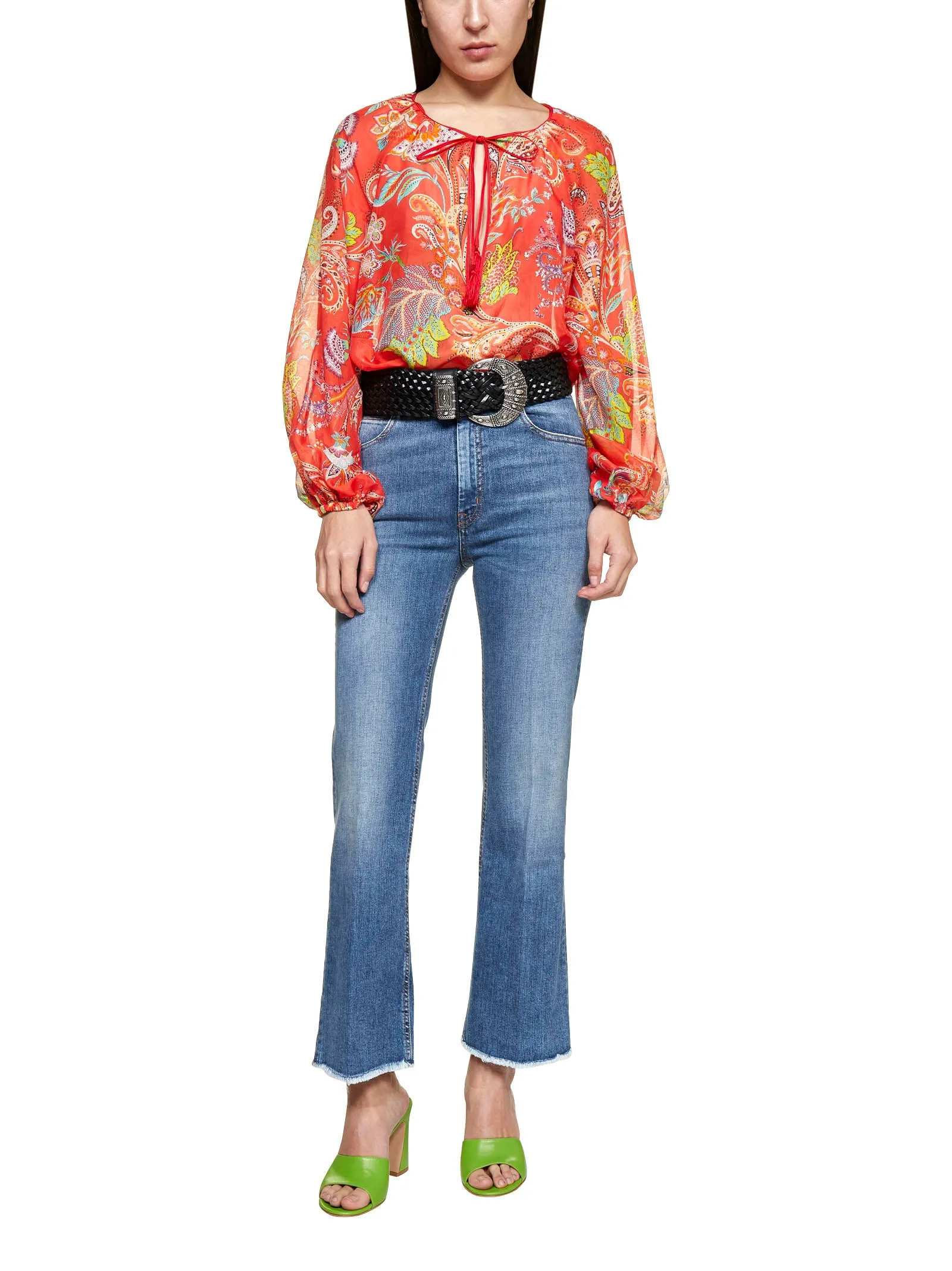 Etro Paisley Print Keyhole Neck Blouse
