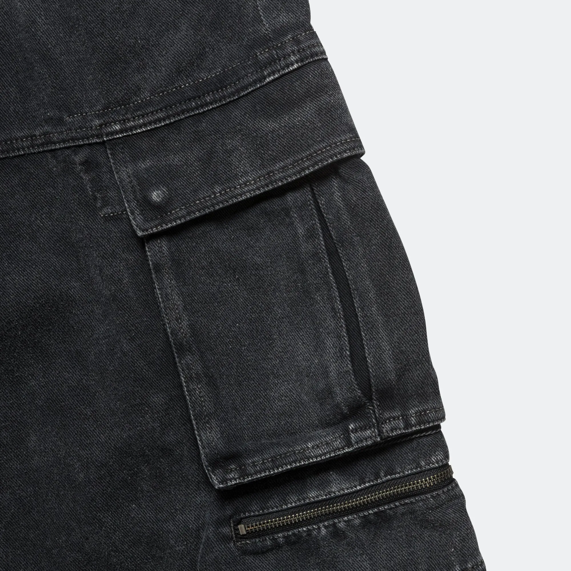 Faded Cargo Shorts - Black
