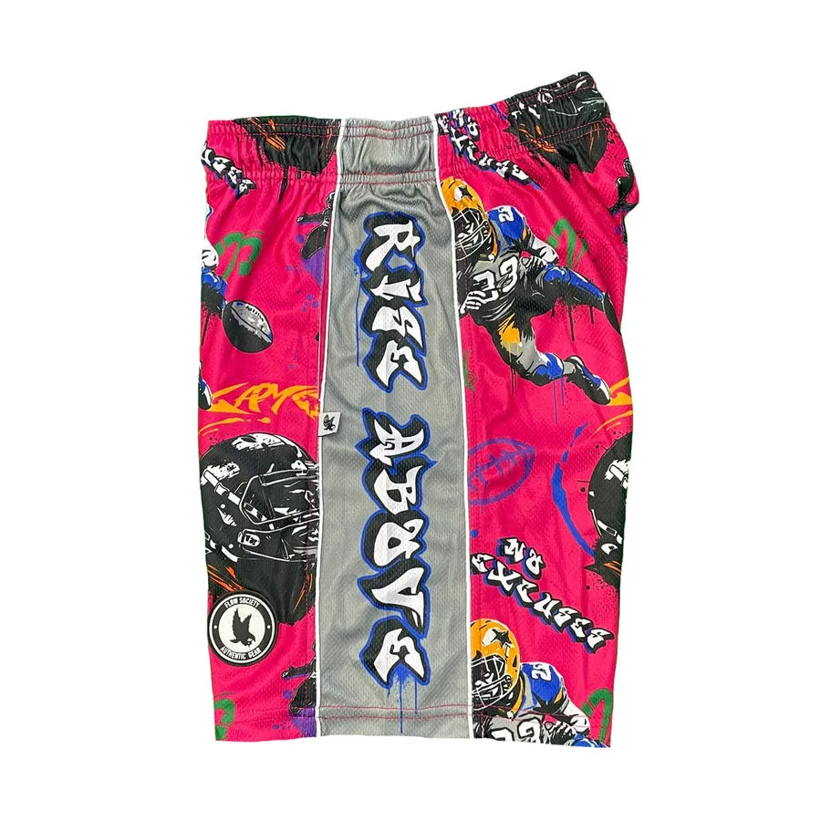 Flow Society Kids Rise Above It Football Graffiti Short