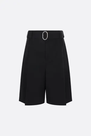 gabardine shorts with belt