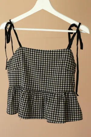 GINGHAM TIE TOP