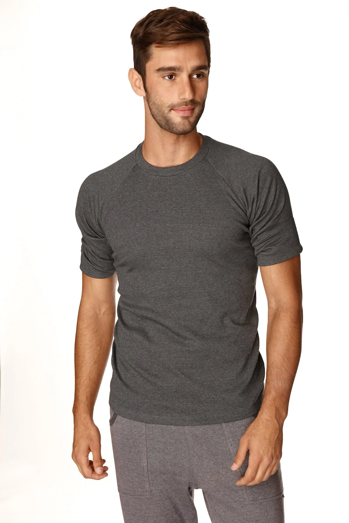 Hybrid CREW Neck Raglan Tee (Charcoal)