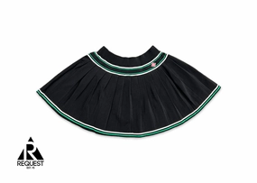 Knit Pleated Stripe Skirt Black (W)