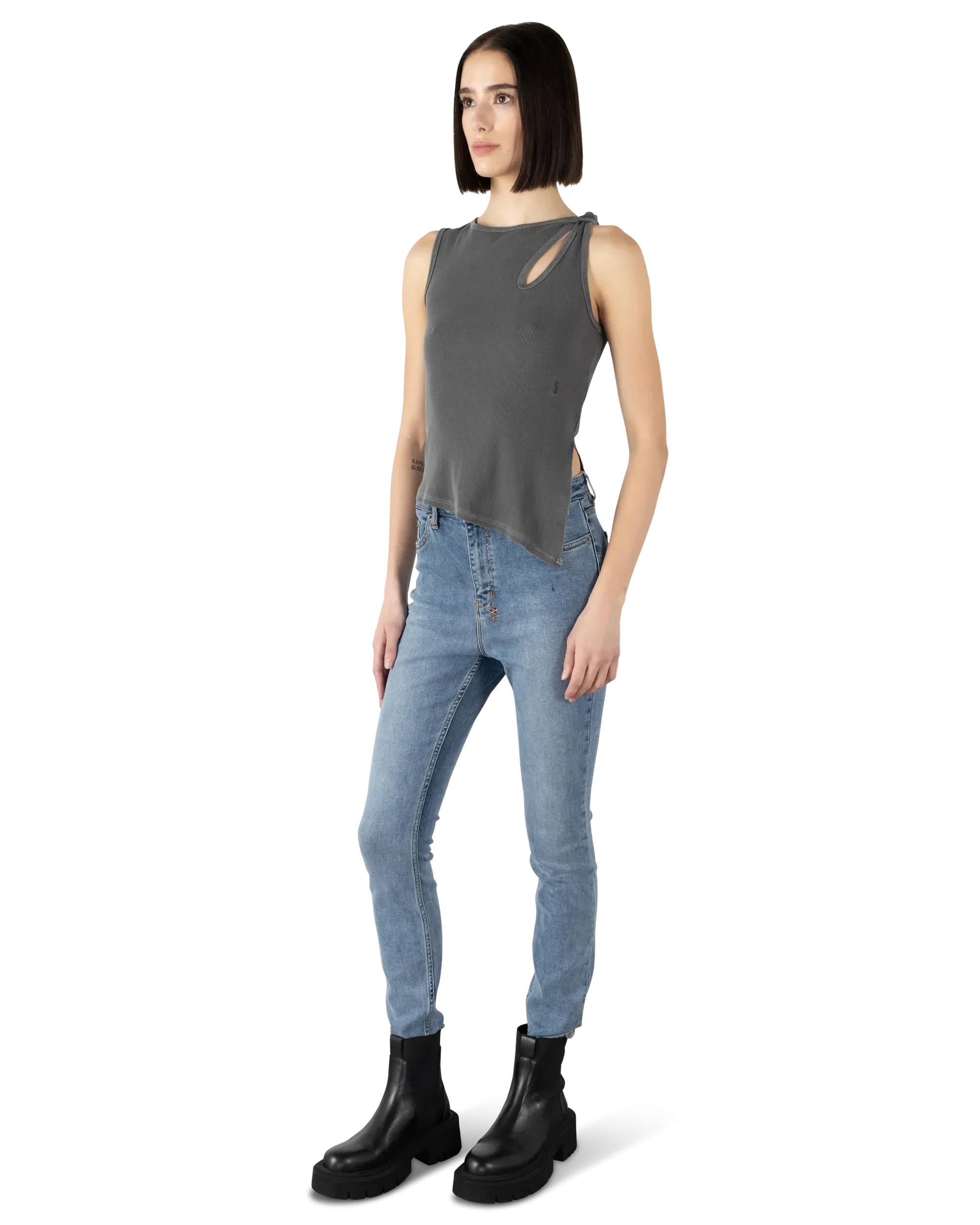 Ksubi Jeans Twisted Asymmetrical Tank