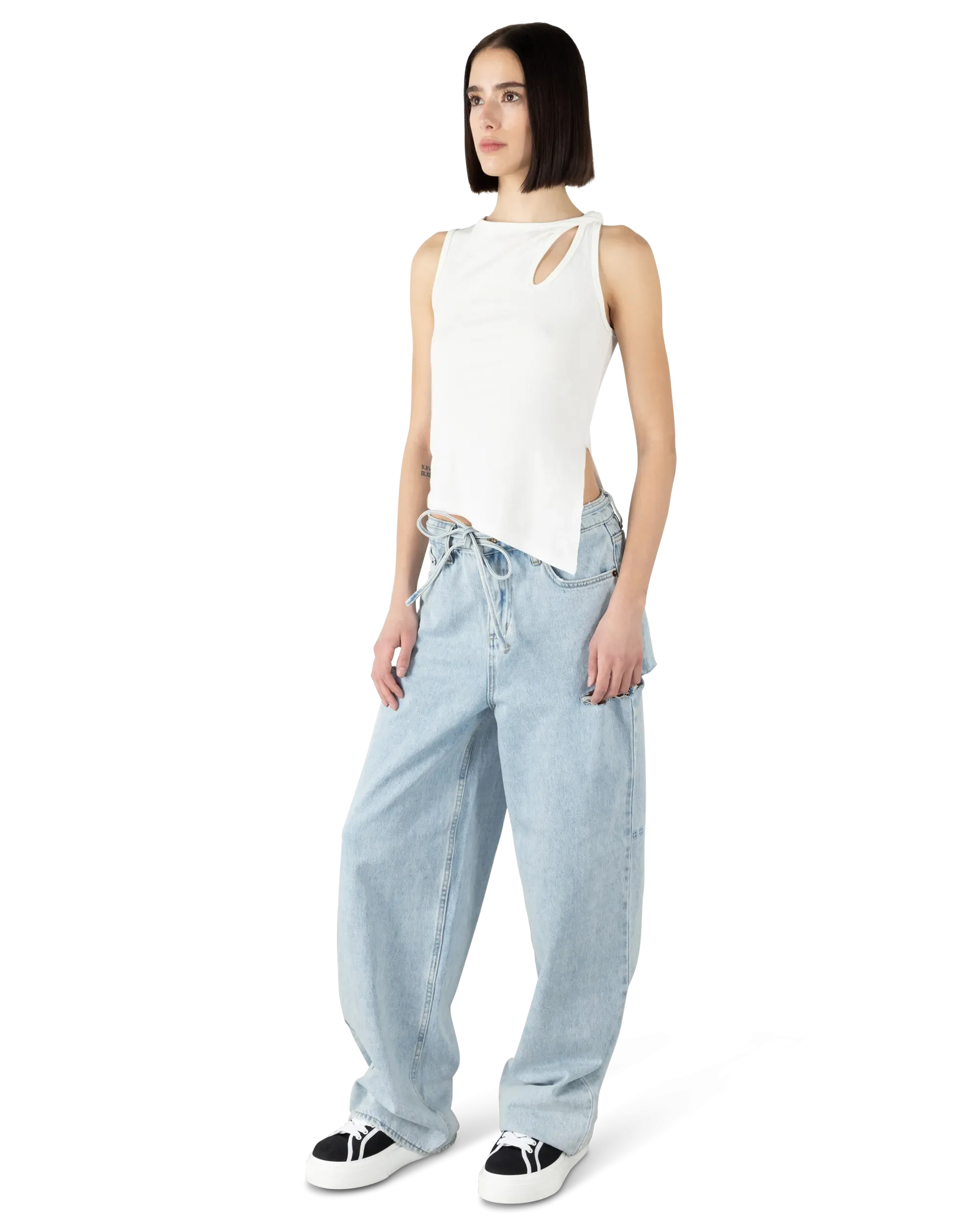 Ksubi Jeans Twisted Asymmetrical Tank