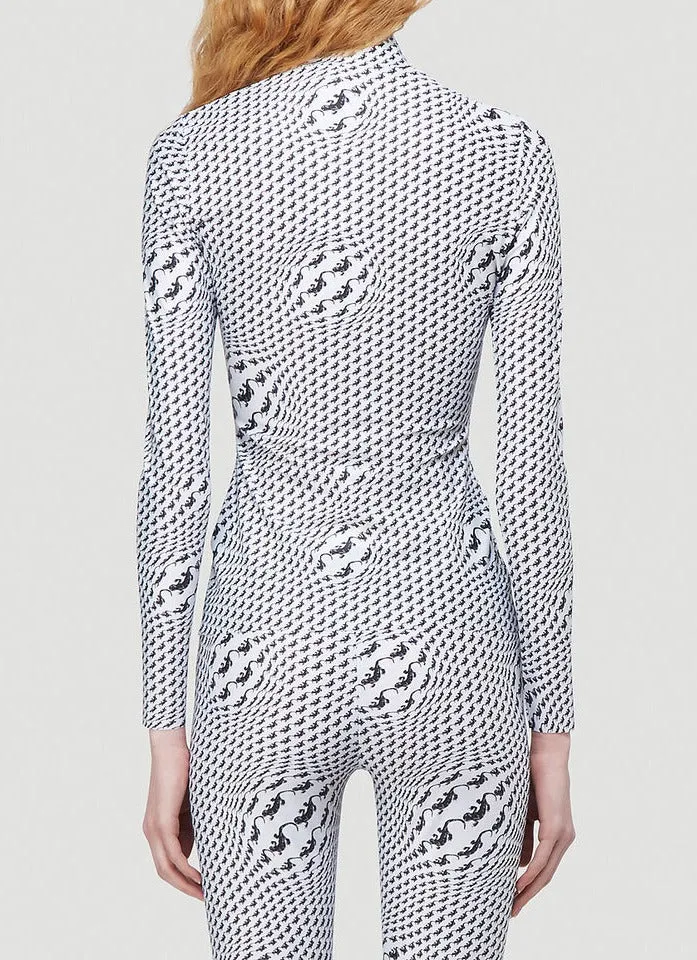 Marine Serre Printed High Neck Top