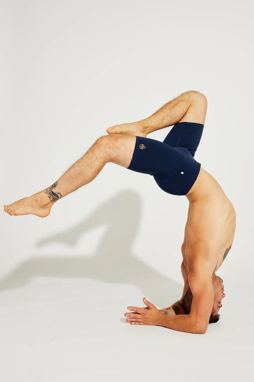 Men's Cycling Shorts, Navy Blue Supplex