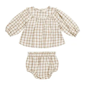 Mia Top   Bloomer Set - Cinnamon Plaid - FINAL SALE