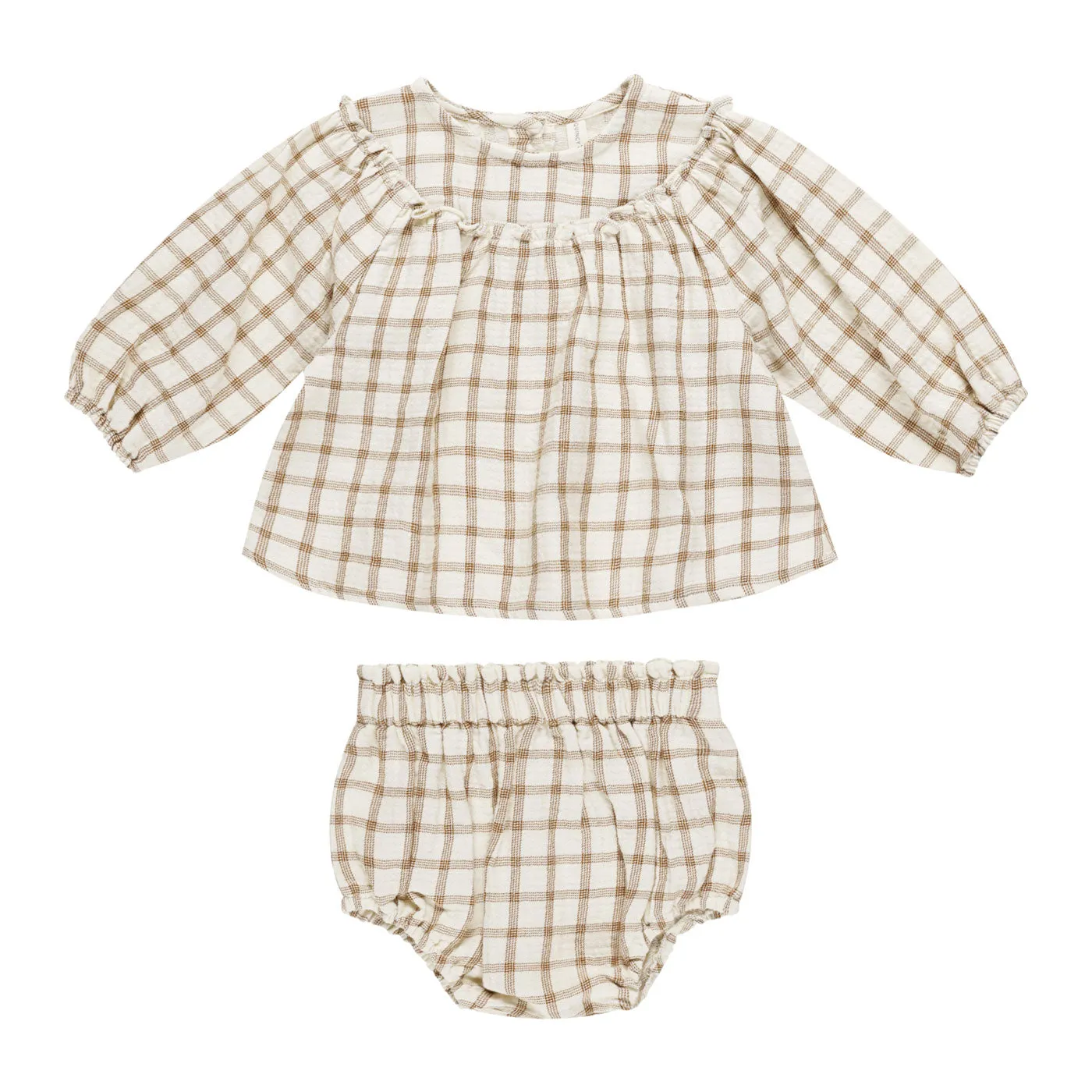 Mia Top   Bloomer Set - Cinnamon Plaid - FINAL SALE