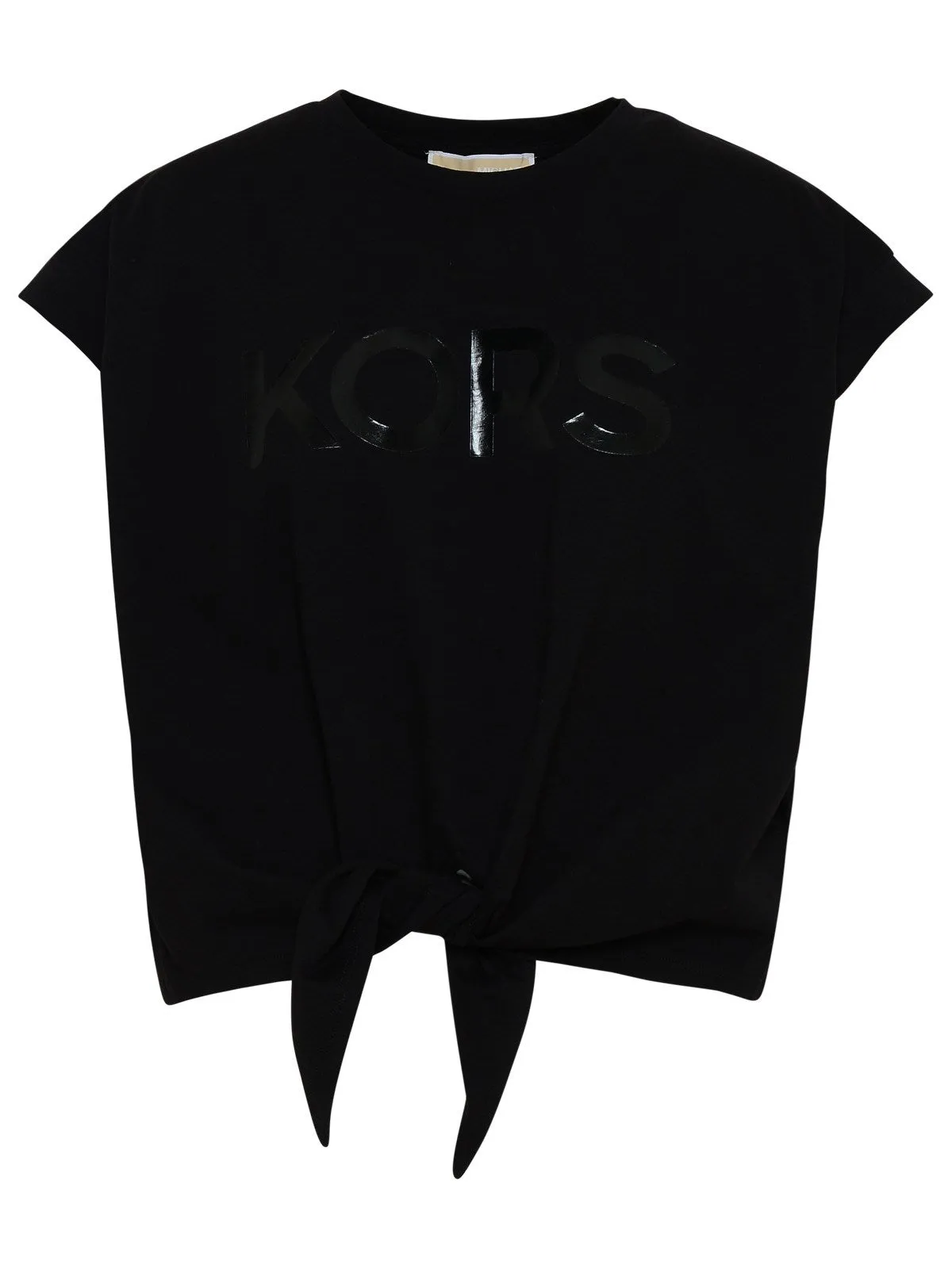 Michael Kors Logo Printed Knotted Crop Top