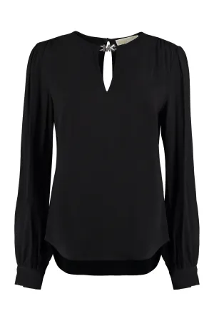Michael Michael Kors Puff-Sleeved V-Neck Blouse