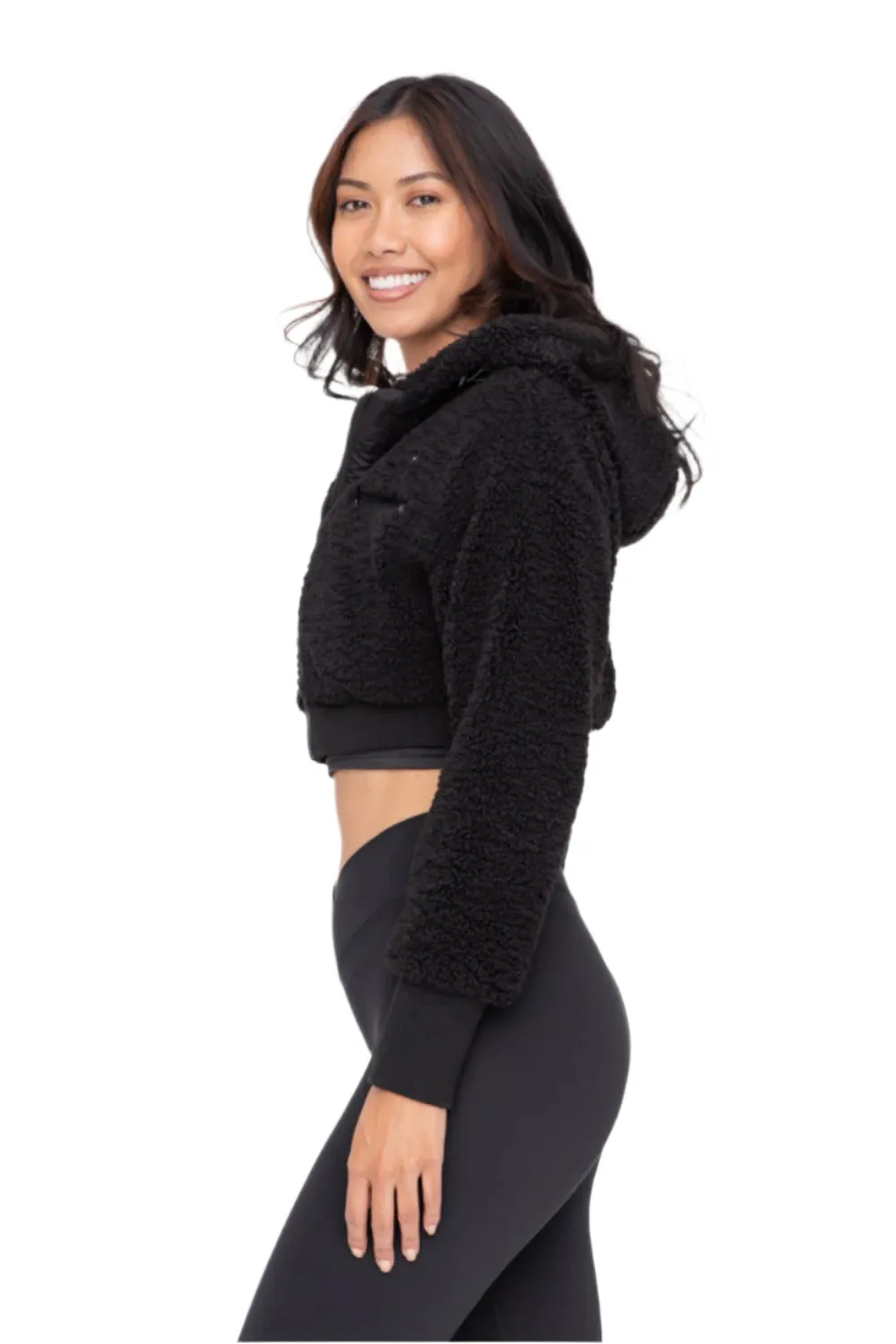 Mono B Cropped Sherpa Jacket KJ-A09110