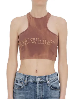 Off-White Logo Printed Cropped Tank Top