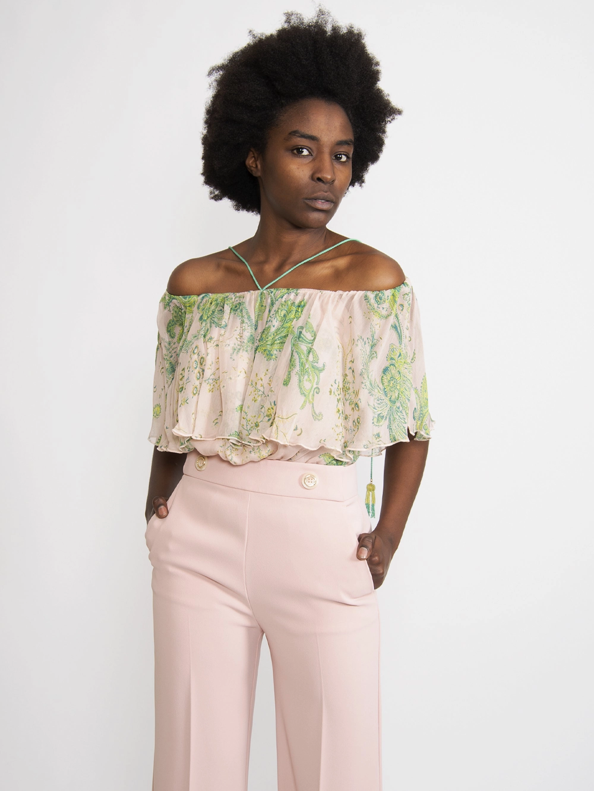 Pink / Green Cashmere Print Bodysuit