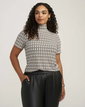 Plus Size Chainlink Mock Neck Top- Sale