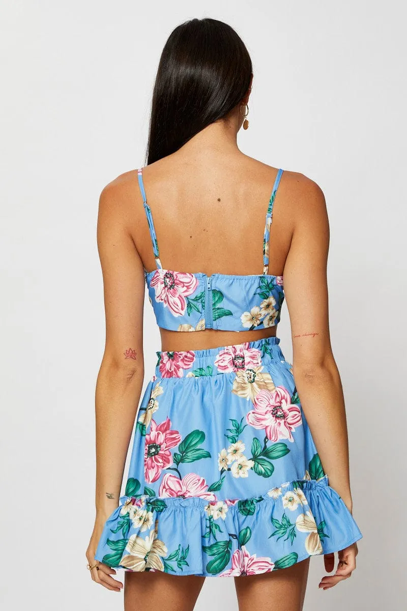 Print Scarf Top Crop