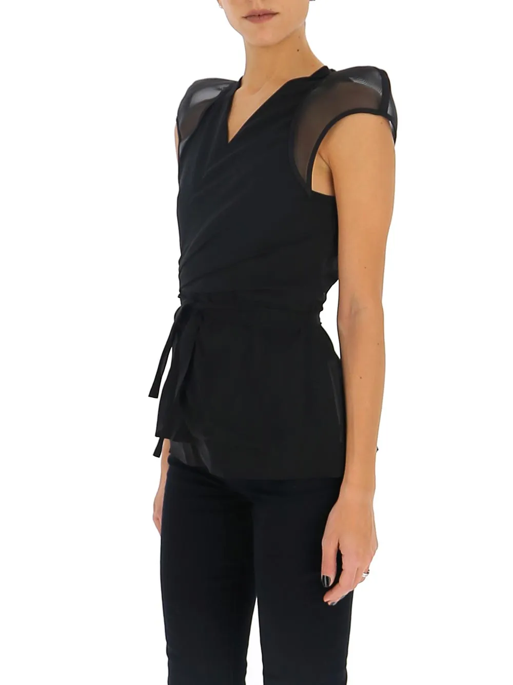 Rick Owens Wrapped V-Neck Blouse