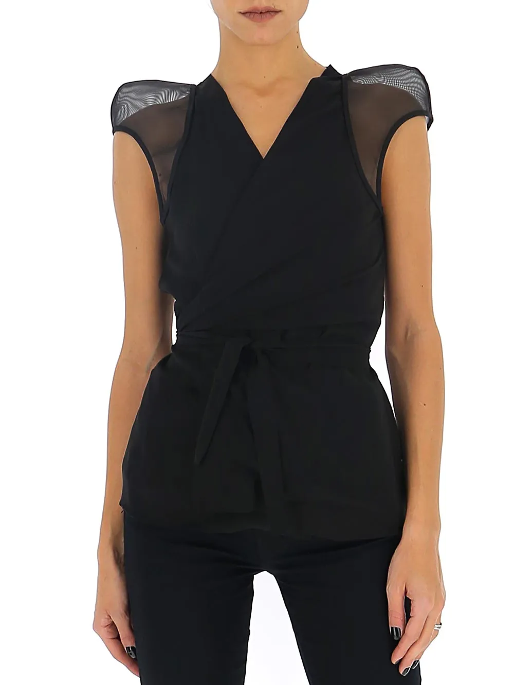 Rick Owens Wrapped V-Neck Blouse