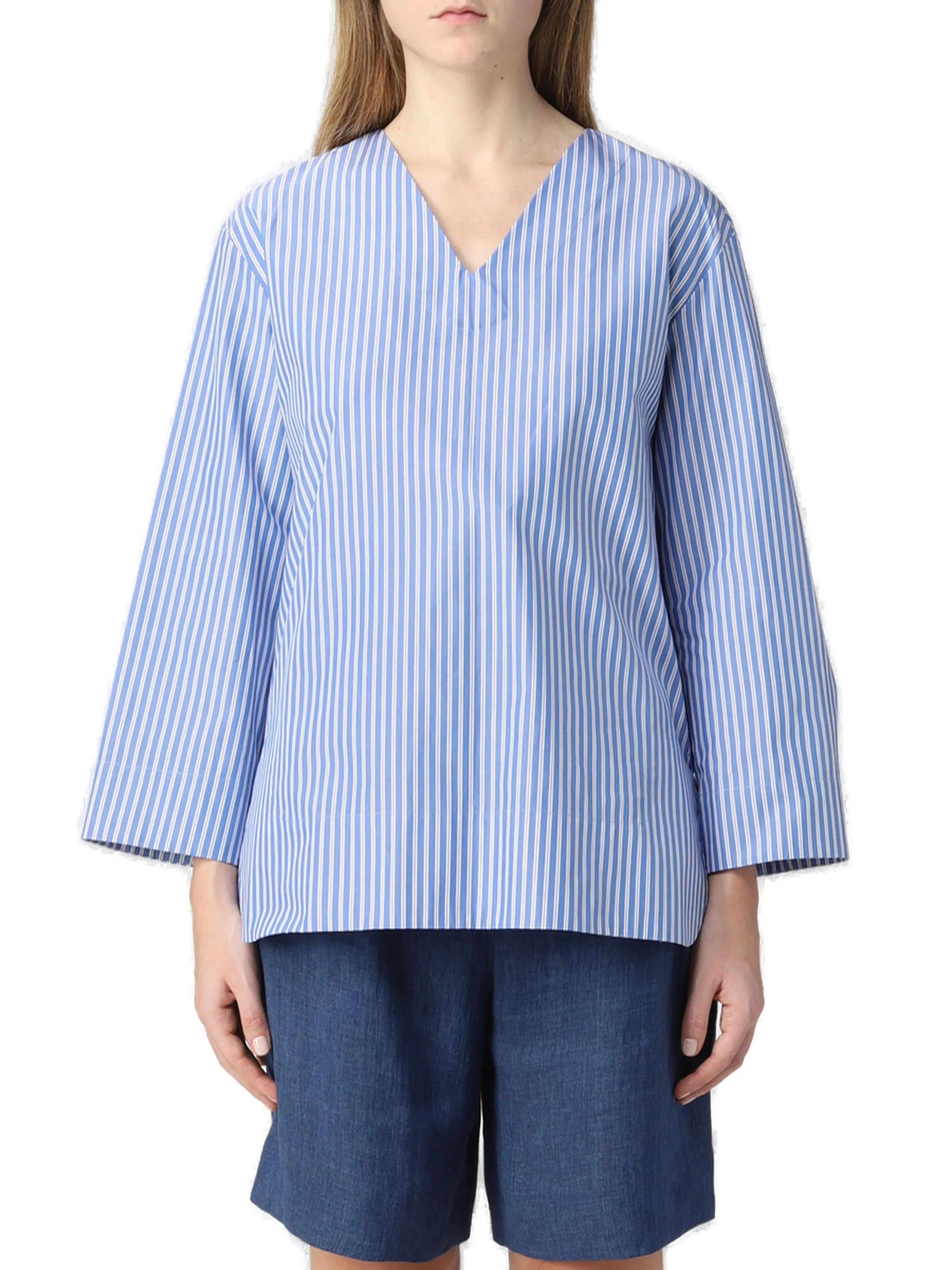 'S Max Mara V-Neck Striped Top
