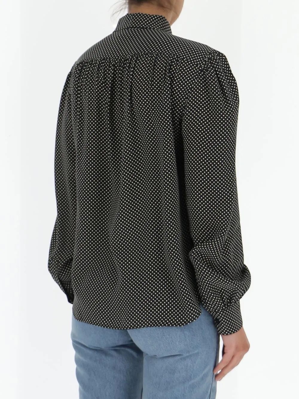 Saint Laurent Lavallière-Neck Blouse